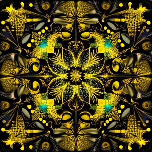 Maximalist Fractal Design in Yellow Tones