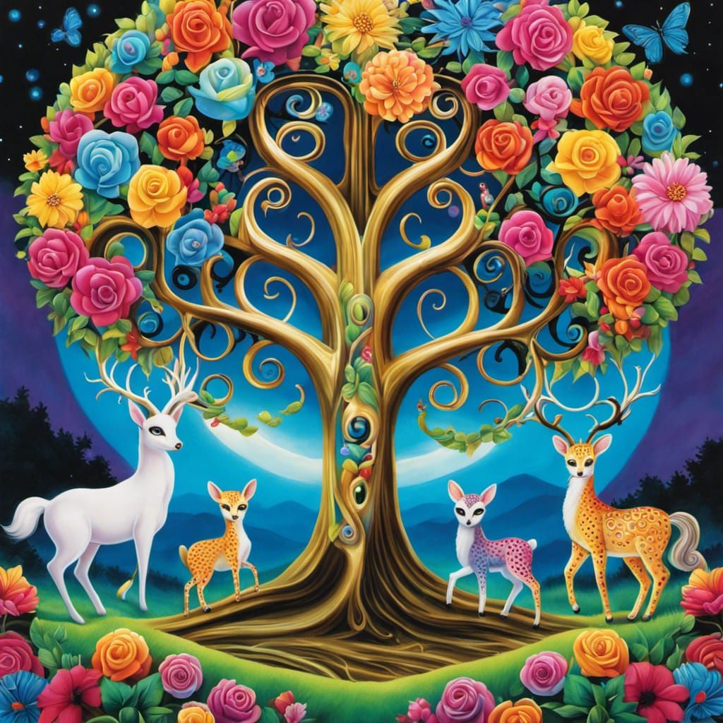 Tree of Life in Surreal Illustrative Style