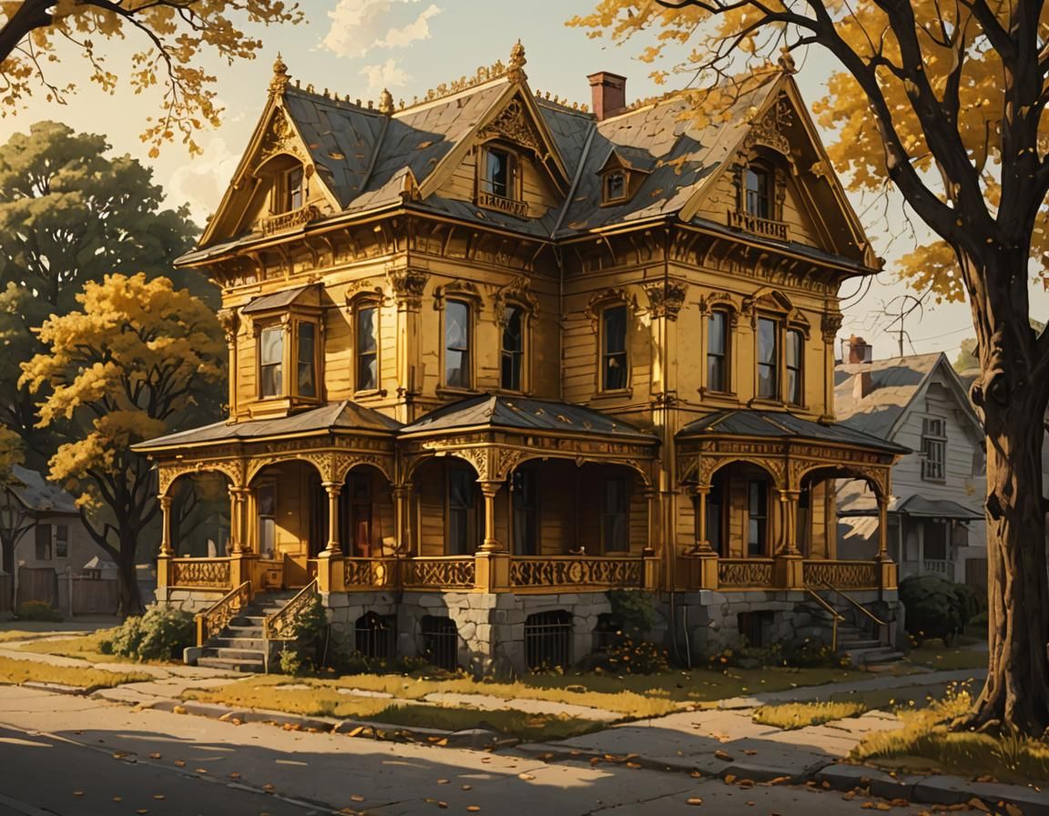 golden old house