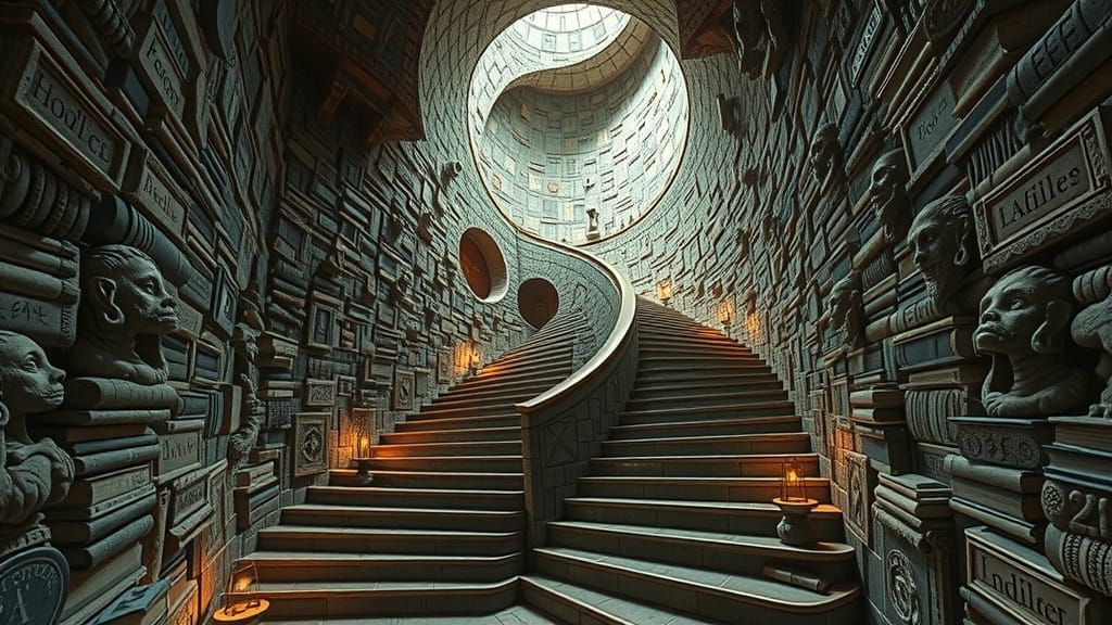 Surreal Castle of Marble and Grotesque Beauty in Polished Ma...