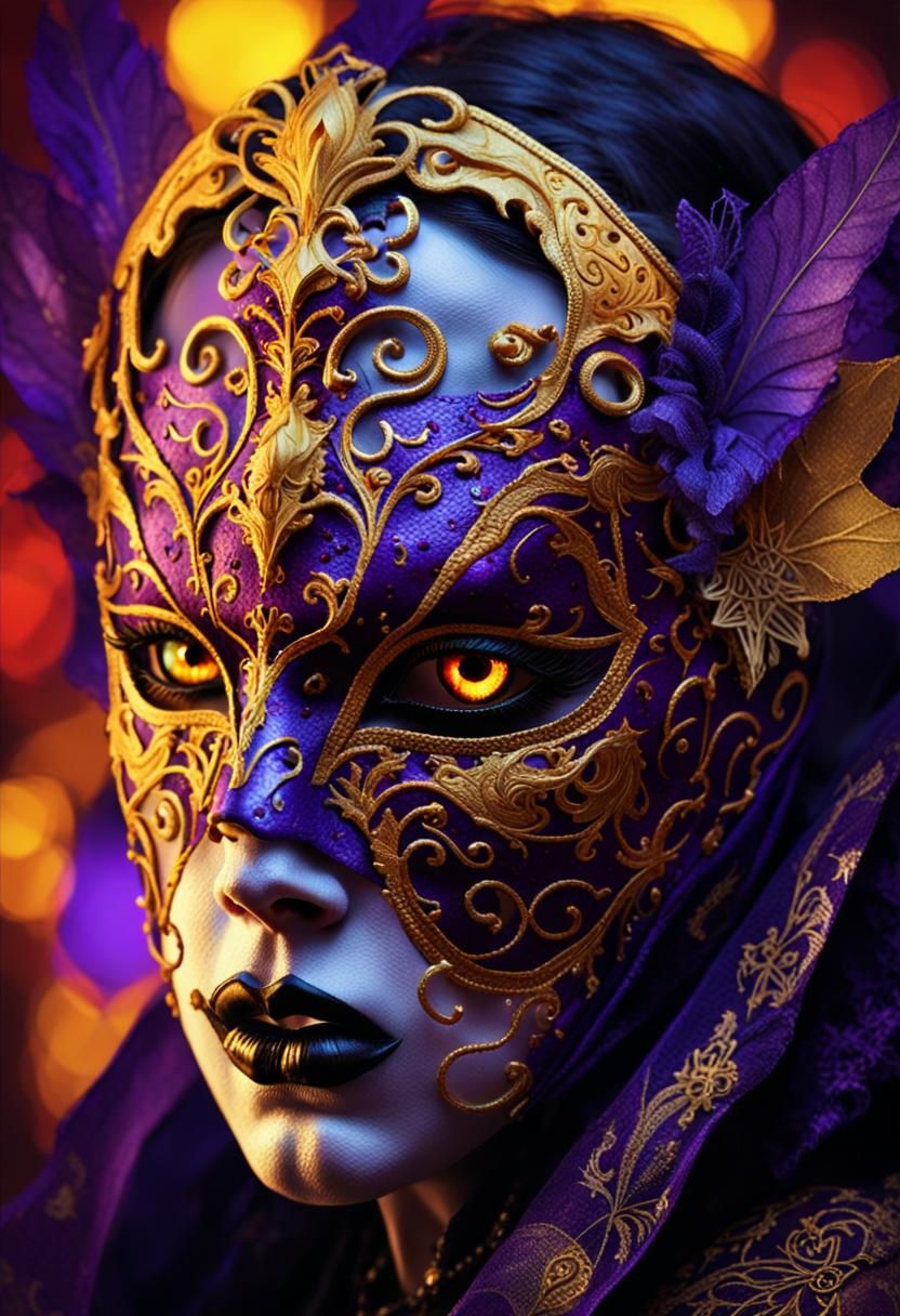 Vampire in Masquerade Mask: Dark Fantasy Art