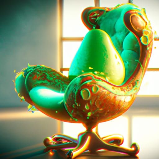 Avocado Chair Concept Art in Art Nouveau Style