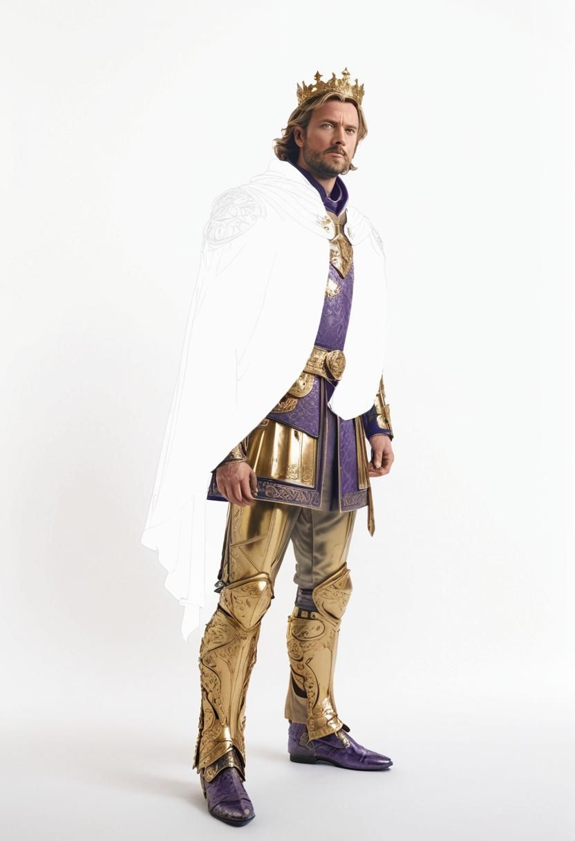 Fearless King in Gleaming Armor, Digital Art