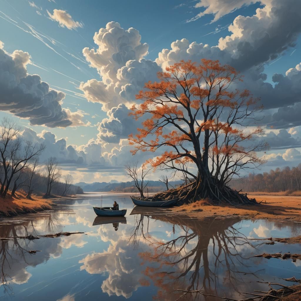 Orinoco River Landscape in Detailed Matte Painting Style