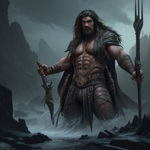 Detailed Matte Painting of Jason Mamoa