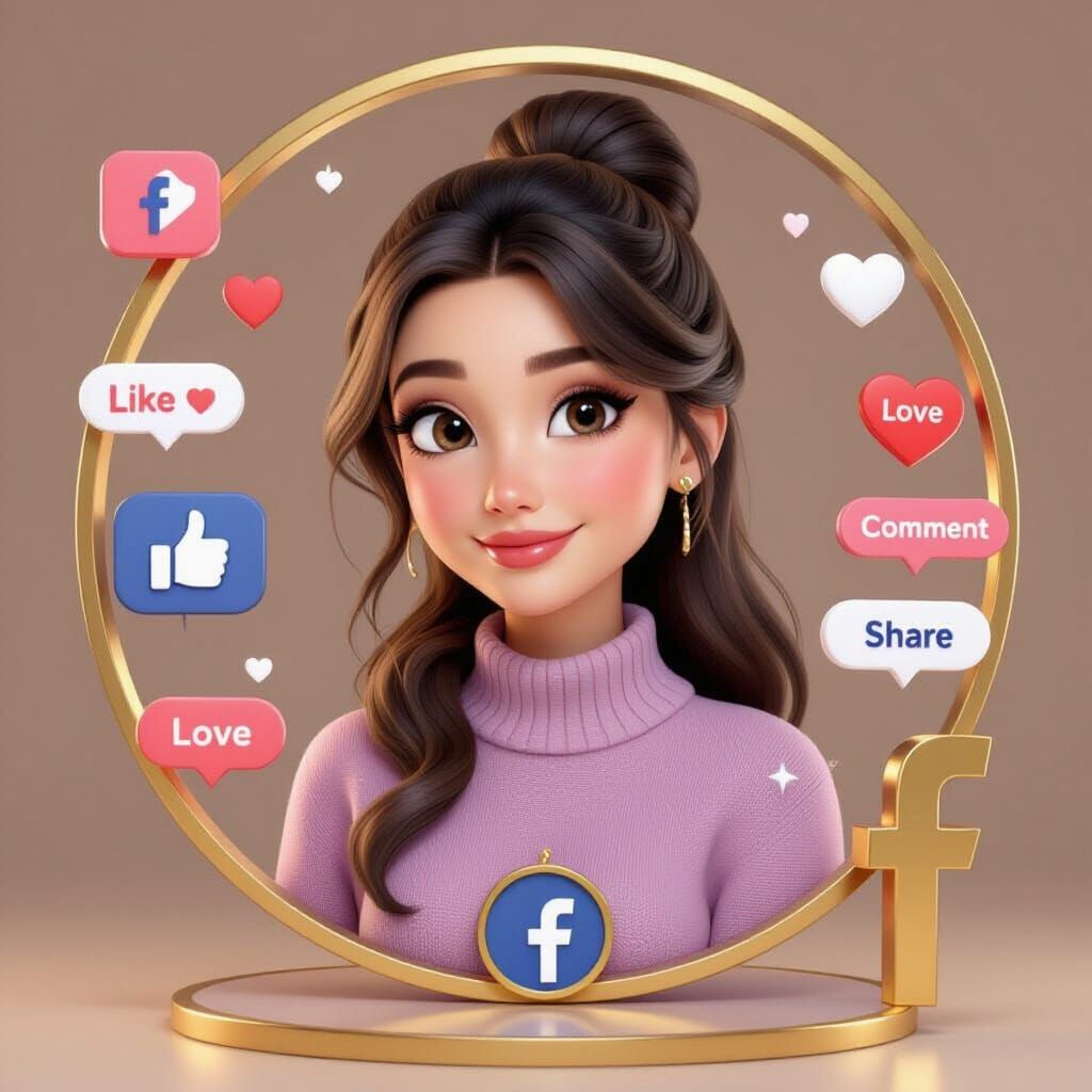 Pixar-Style 3D Portrait of a Sophisticated Woman