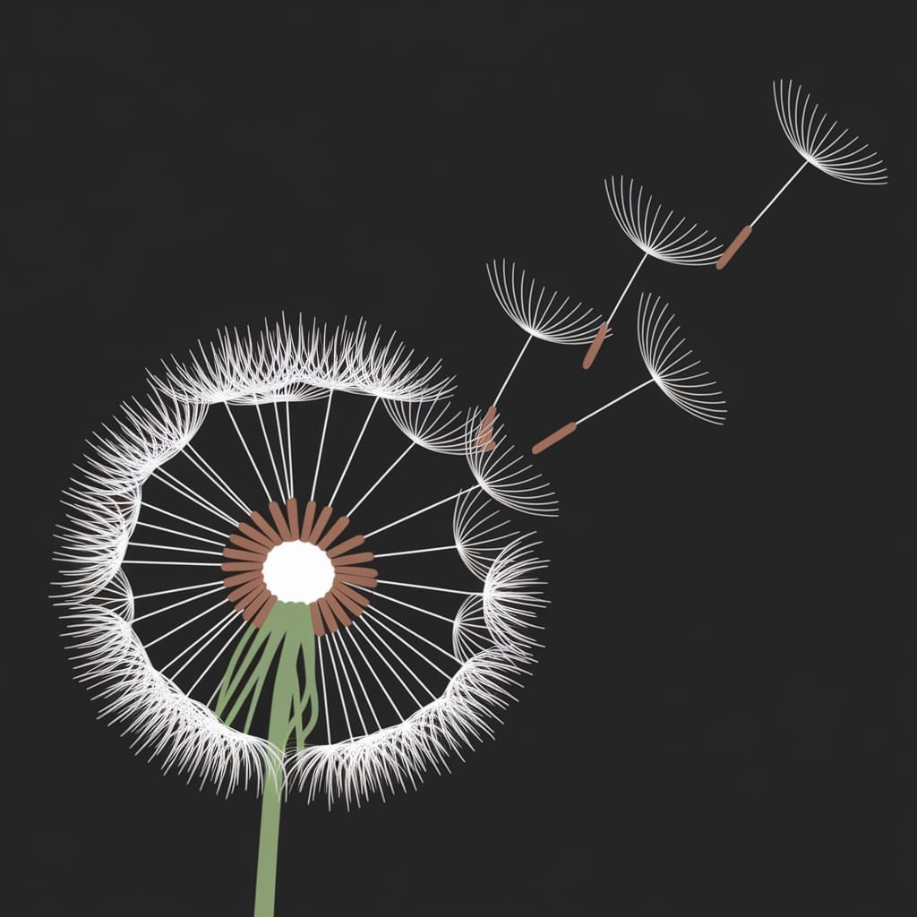 Abstract Ultraminimalist Dandelion Art