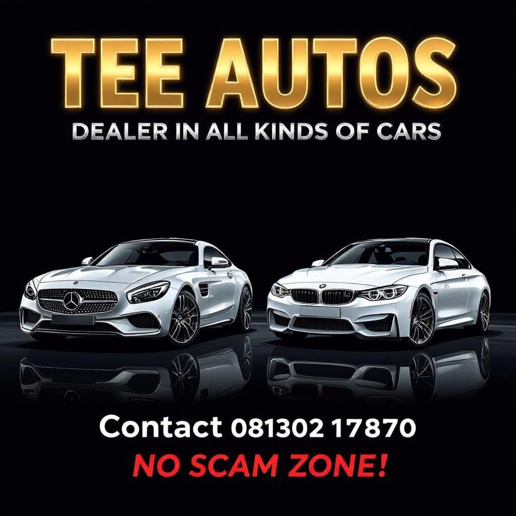 TEE AUTOS Car Dealership Poster in Futuristic Style