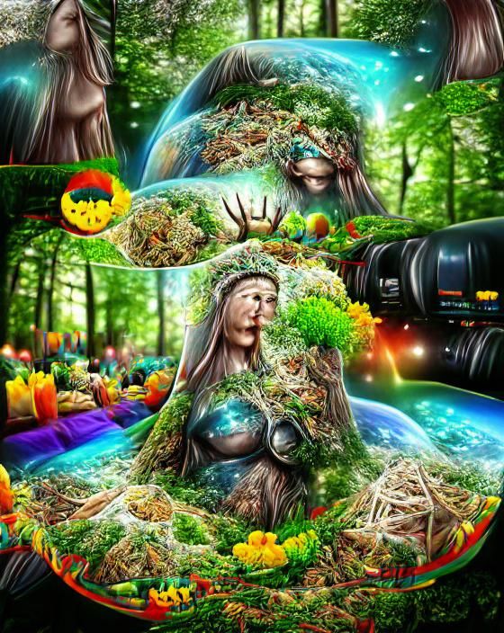 Gaia Mother Earth in Colorful 3D Illustration