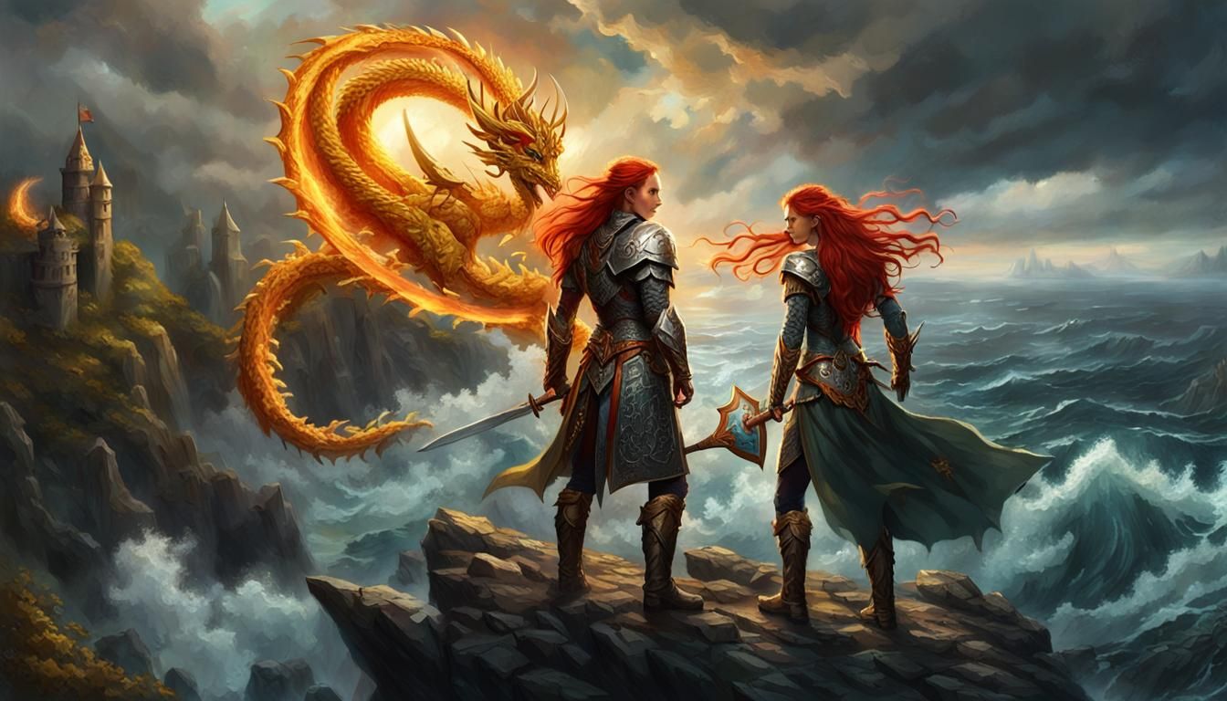 Elven Shieldmaidens Prepare for Battle