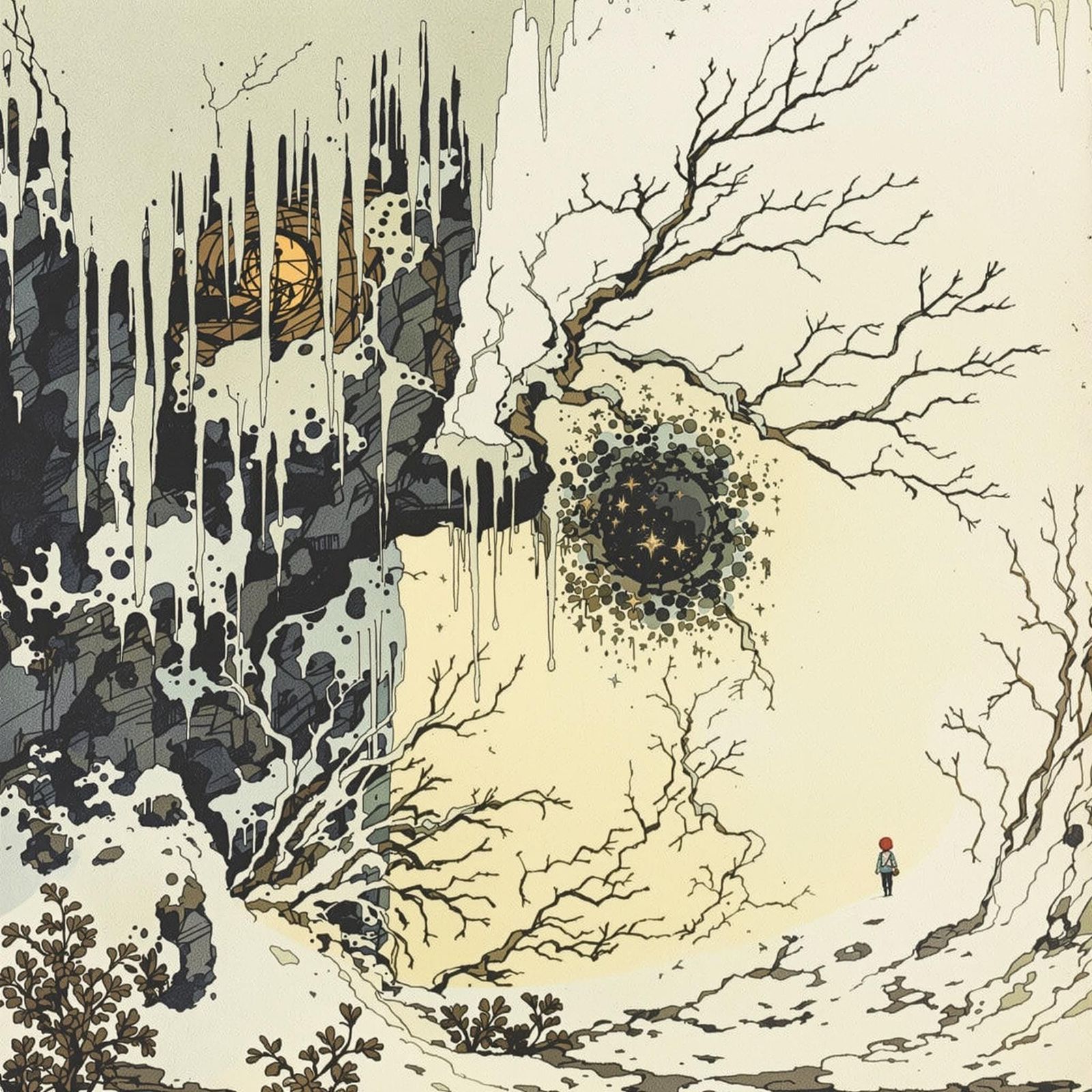 Winter's Melancholy Queen Reigns in Frosty Hues and Monochro...