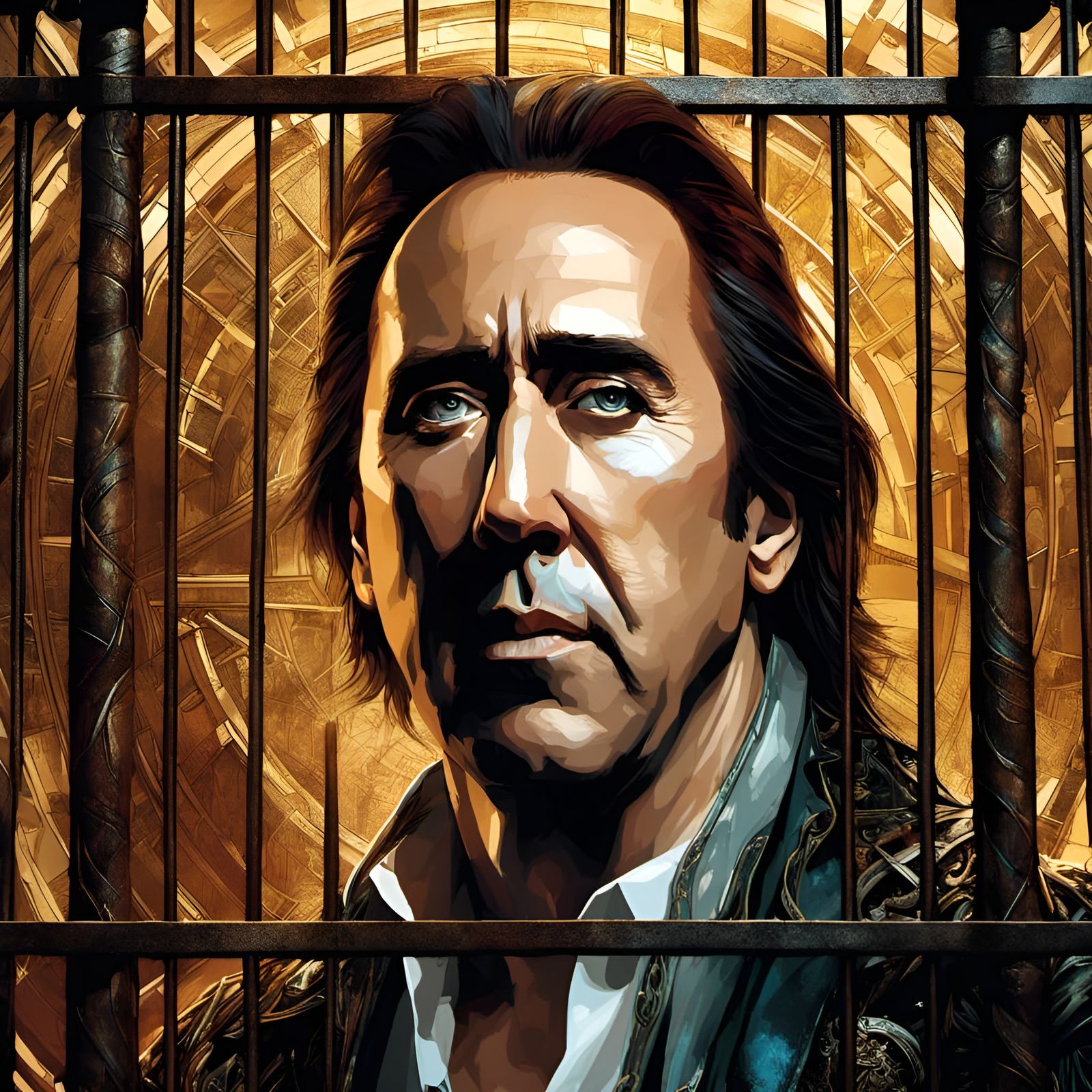 Nicholas Cage Portrait in Renaissance Style