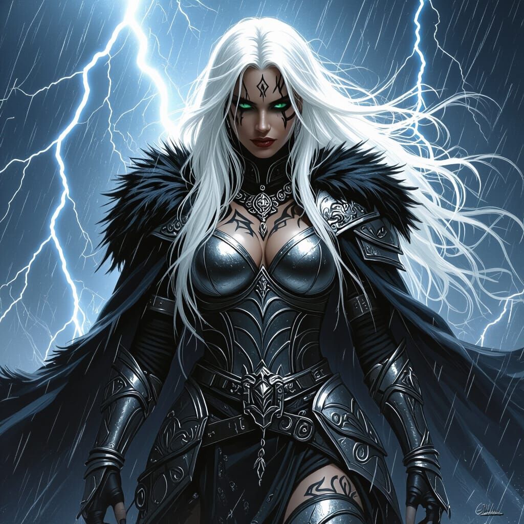 Sorceress in Storm: Dark Fantasy Album Art