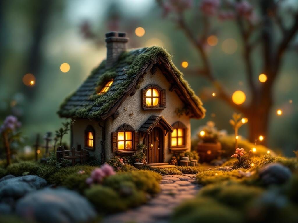 Cozy Felt House Maquette in Natural Light