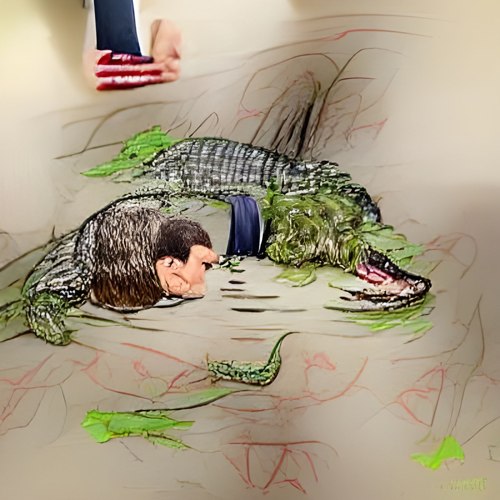 Alligator Eats Ted Cruz in Childlike Drawing
