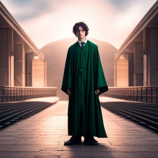 Attractive Slytherin Student with Curly Black Hair