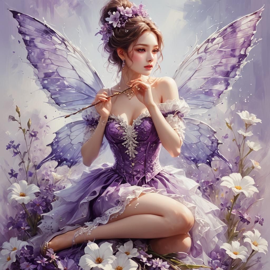 Abstract Purple and White Design