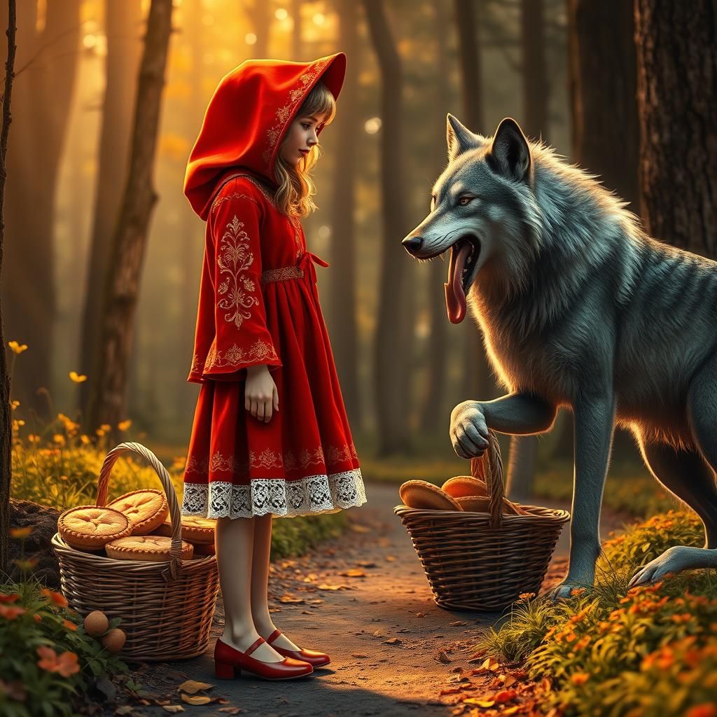 Little Red Riding Hood Meets the Wolf: Digital Art