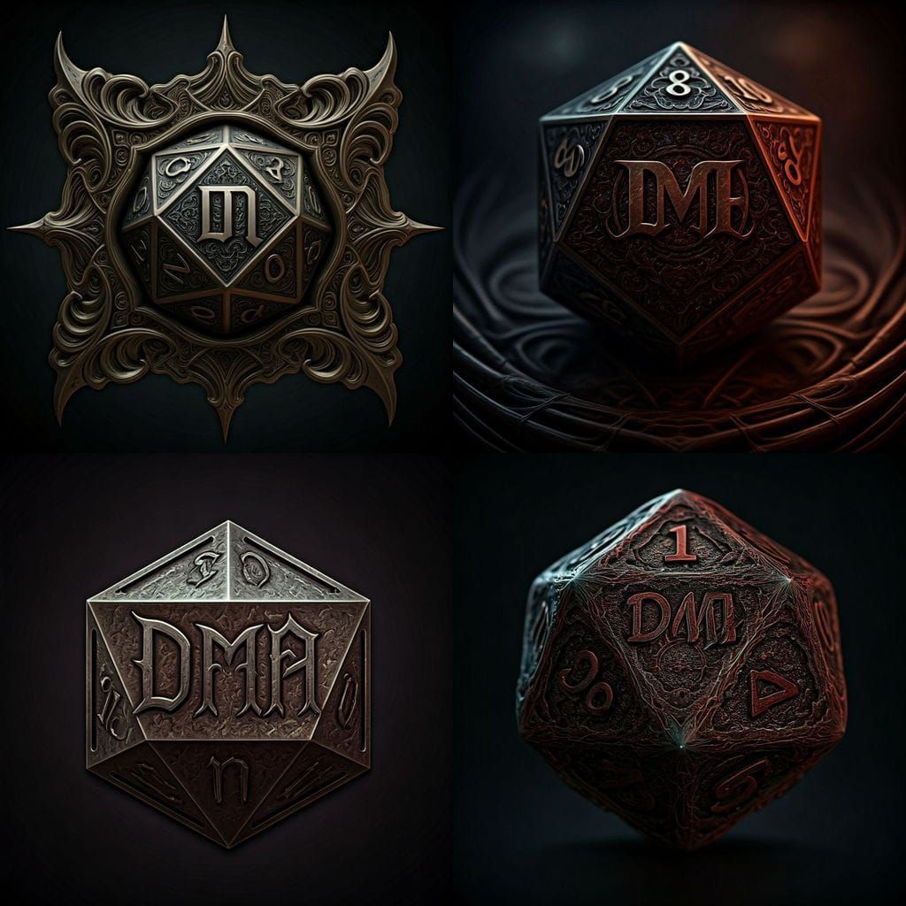 DMA Logo on D20 with 3D Graphic Design
