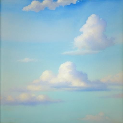 Dreamy Watercolor Cloudscape in Impressionist Style