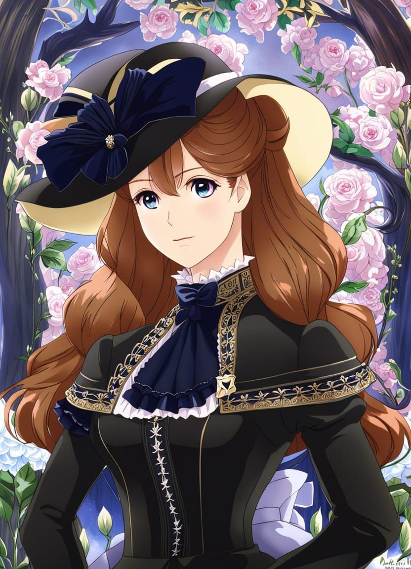 Victorian Woman in Anime Style