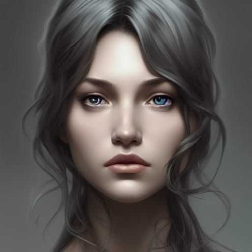 Detailed Digital Portrait in Art Nouveau Style