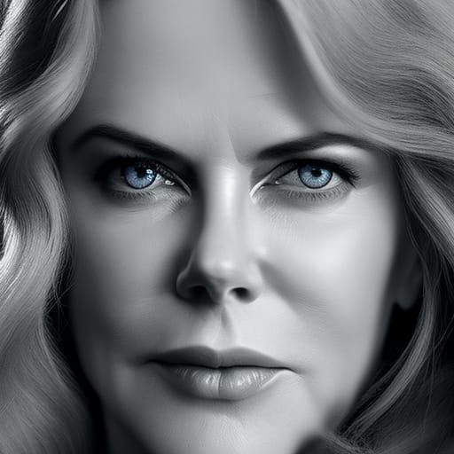 Hyperrealistic Portrait of a Young Woman on a Beach