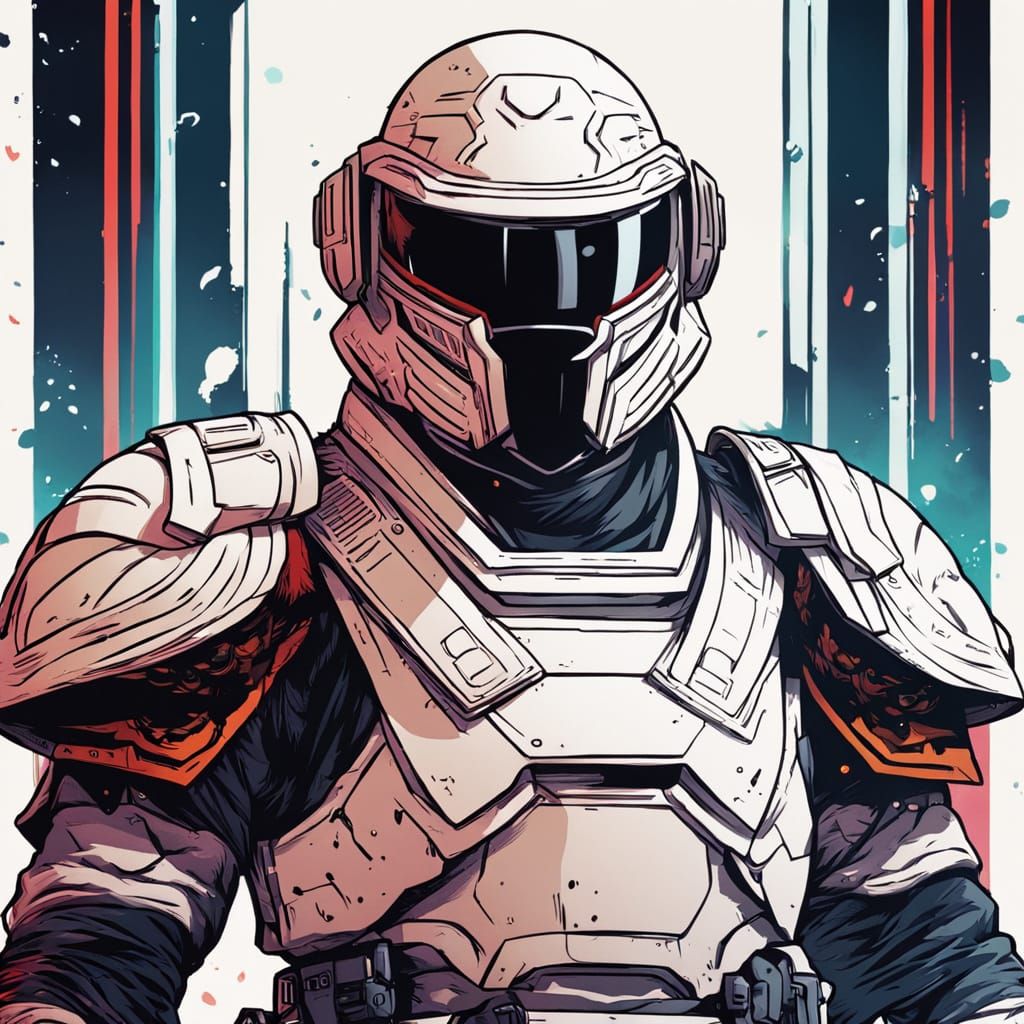 Anime Arrakar Warrior with Punisher Helmet