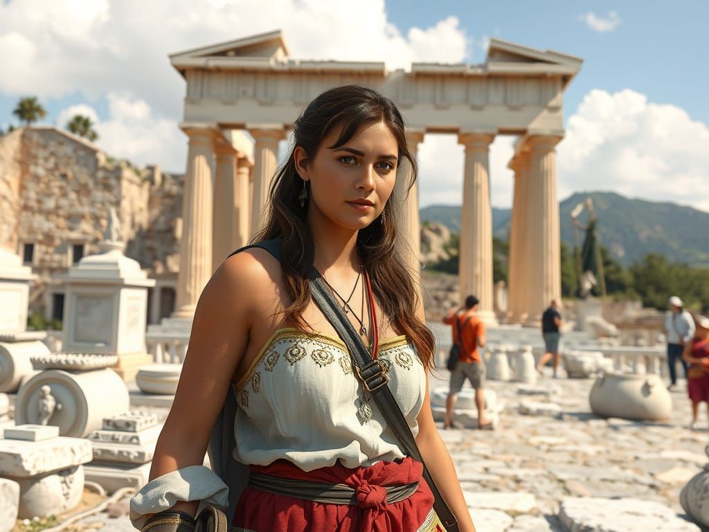 Kassandra Leads Acropolis Tour in 20th Century Style
