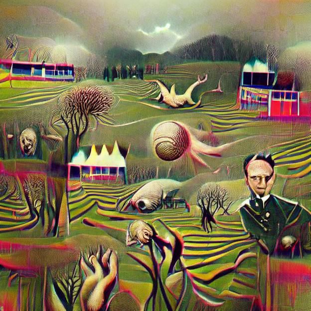 Surreal Alien Field with Two Suns