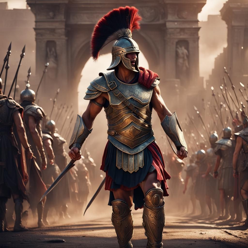 Glorious Gladiator Champion Celebrates Victory