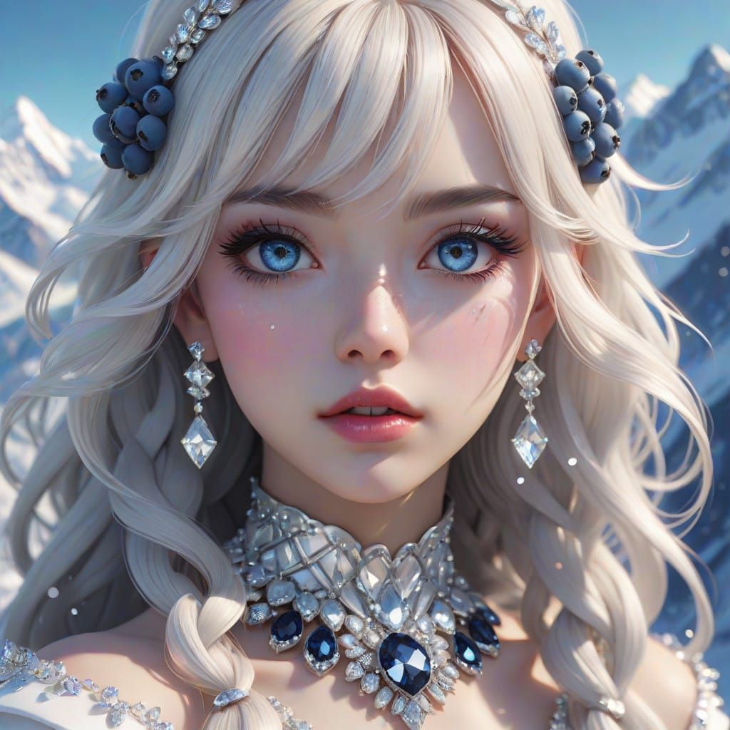Ethereal Snow Queen in Modern Fashion
