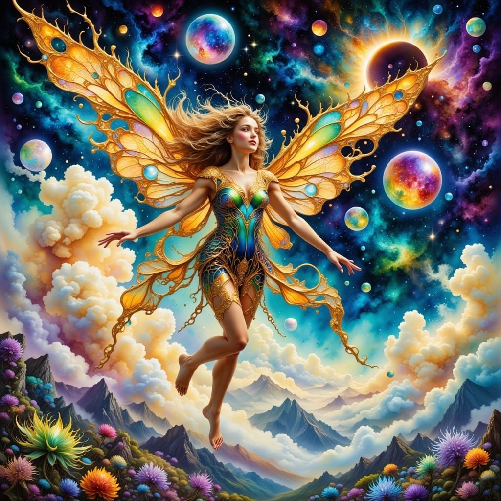 Fairy Soaring in a Fantastical World