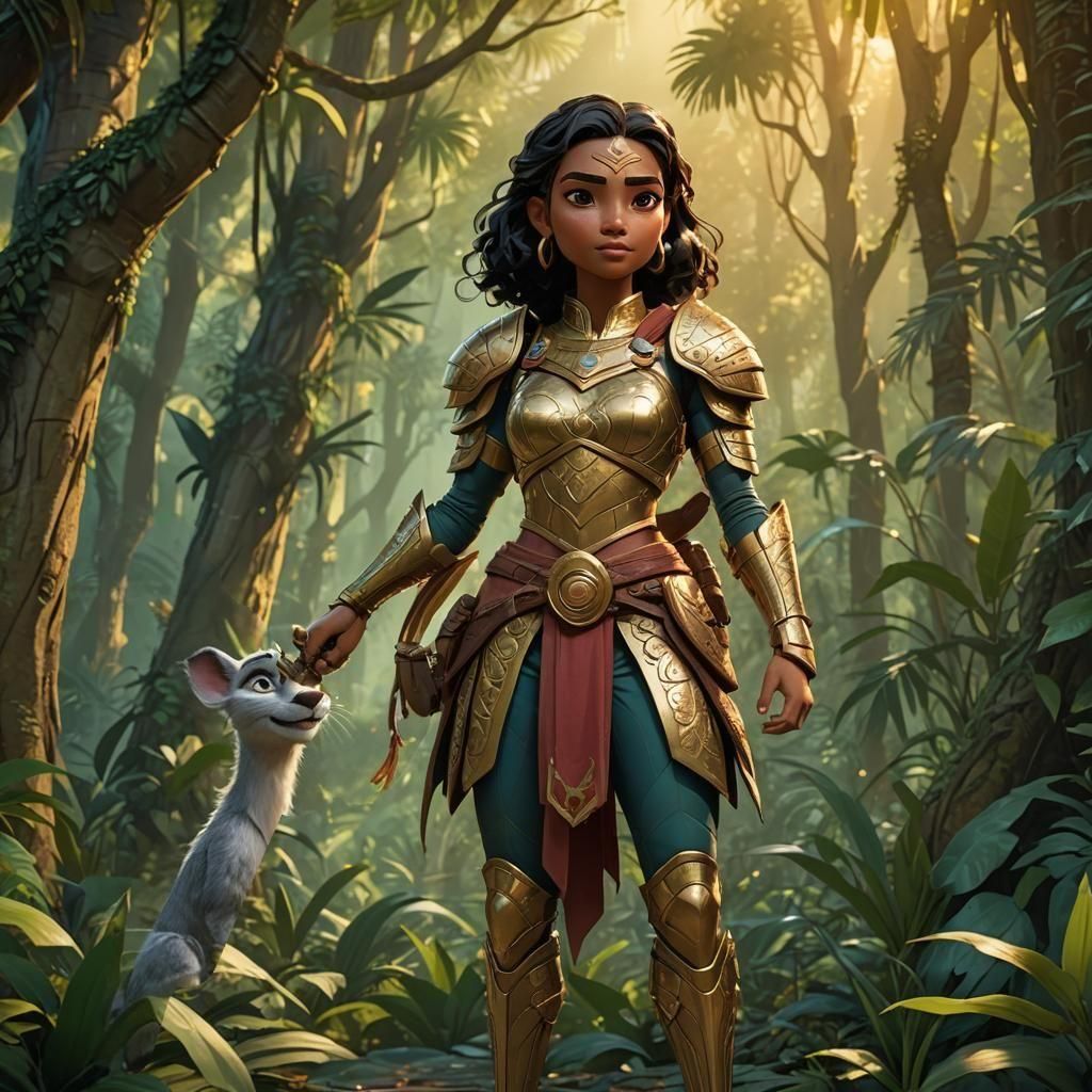 Raya in Ancient Fantasy Landscape