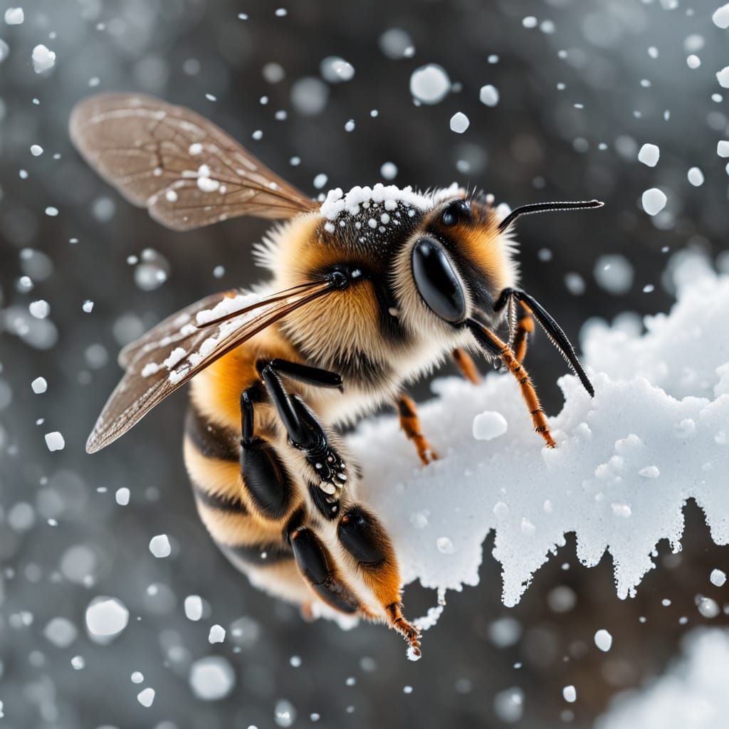 Bee in Winter Wonderland