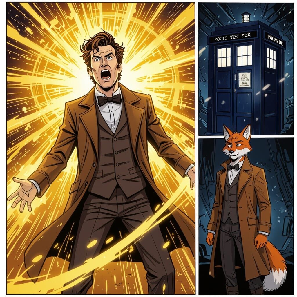 Doctor Who: Tenth Doctor's Anthro Fox Regeneration Comic