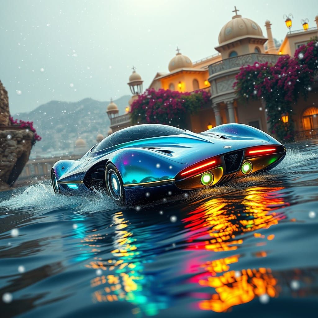 Futuristic Water Car Speeds Across Waves to Sun-Kissed Cypru...