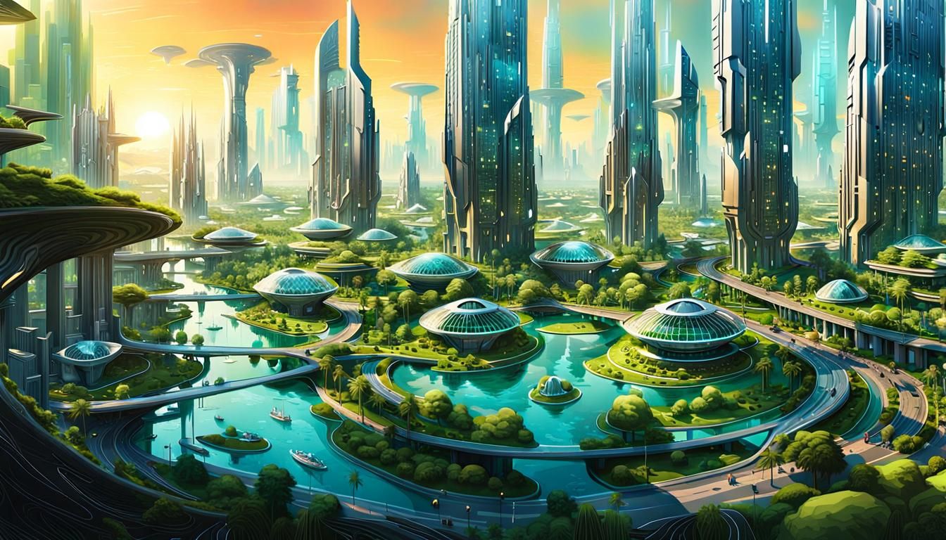 Surreal Cityscape of Elysium