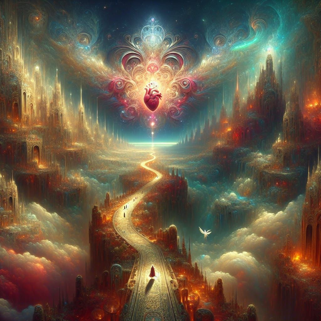 Radiant Heart Path to Divine Glory: Matte Painting