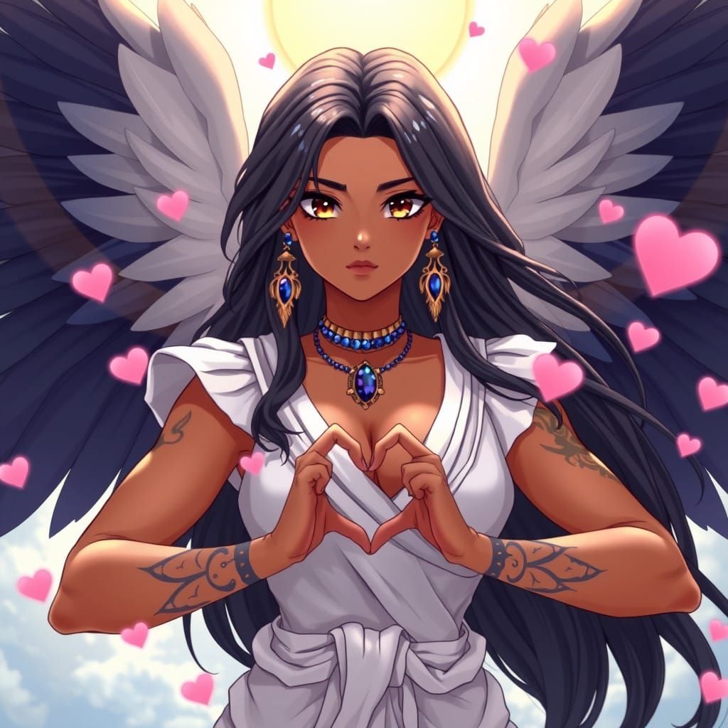 Ishtar, Mesopotamian Goddess of Love and War, in Anime Style