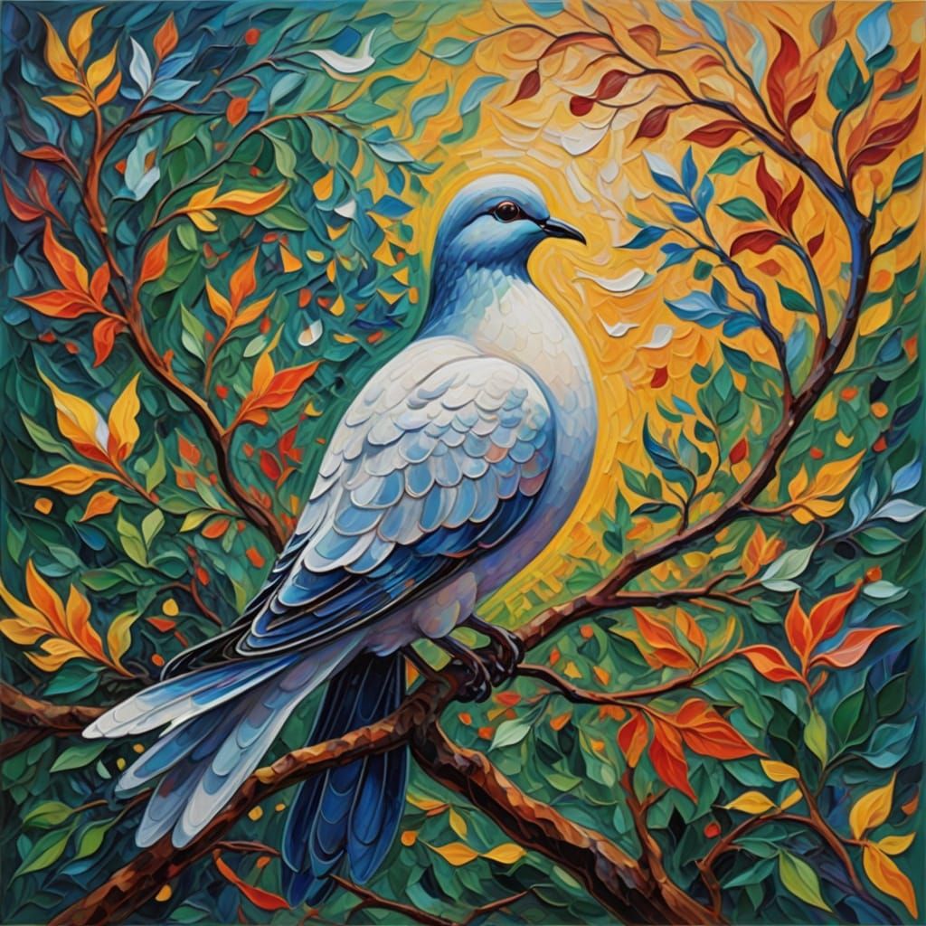 Neo-Expressionist Dove Reigns Over a Dreamy Realm