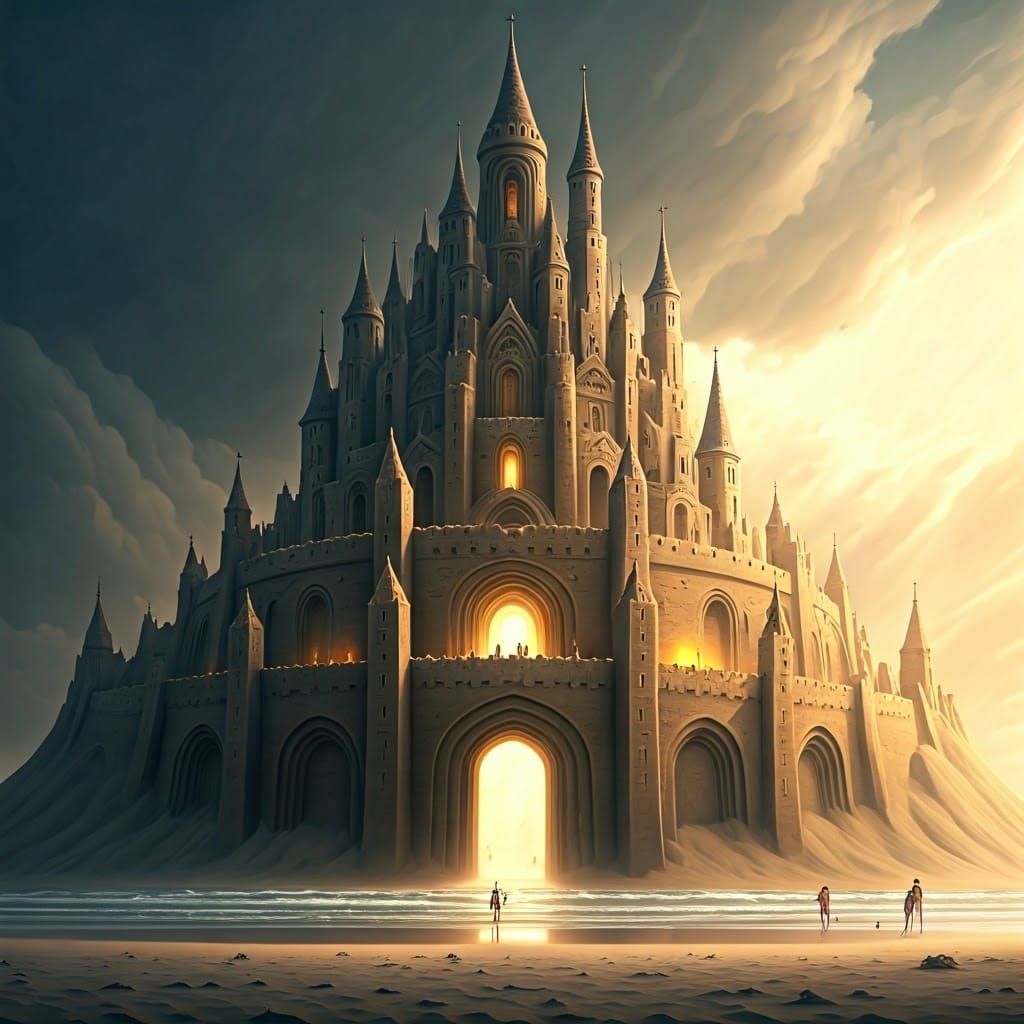 Surreal Sandcastle Fortress Rises on Spanish Beach