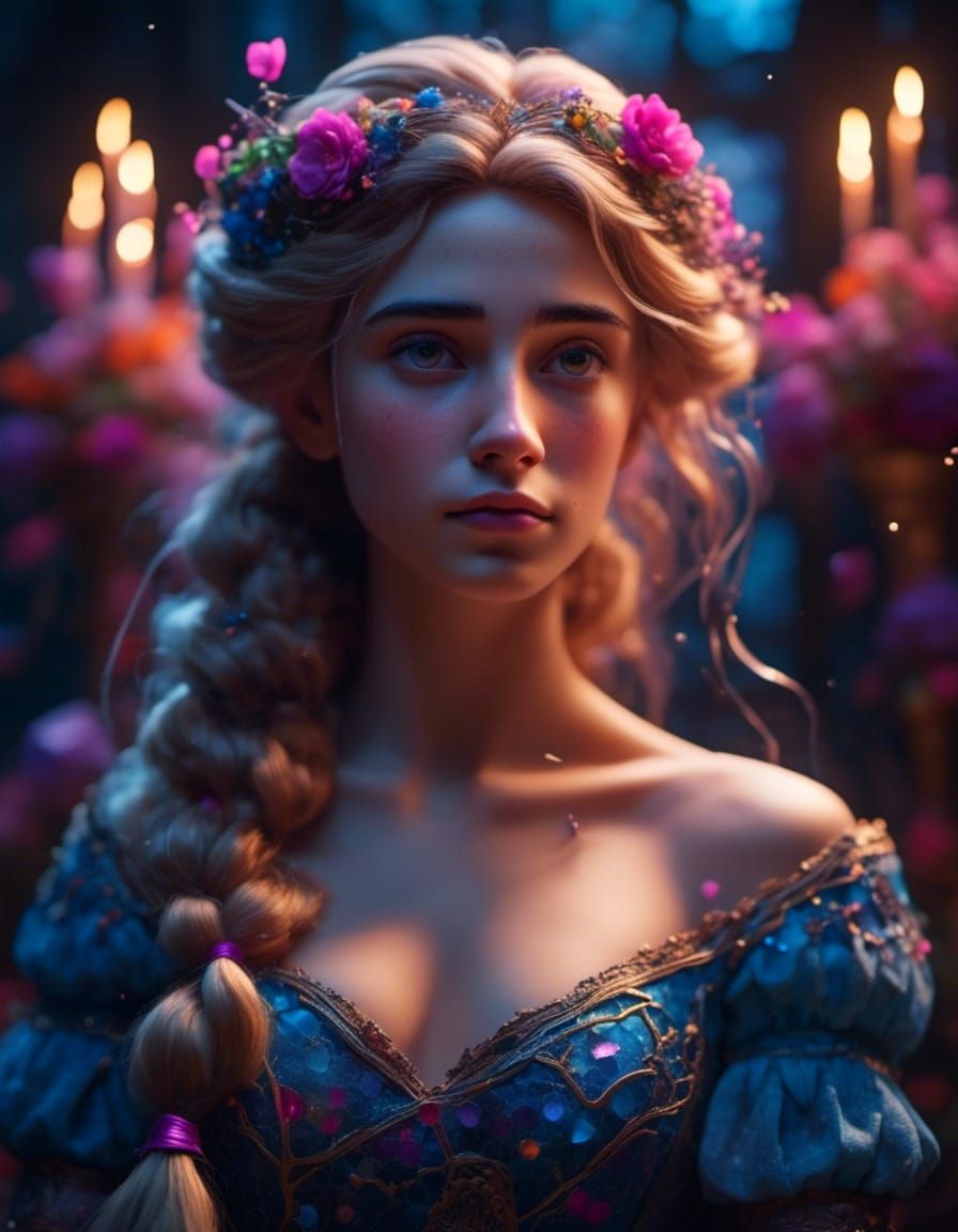 Rapunzel Portrait in Art Nouveau Style