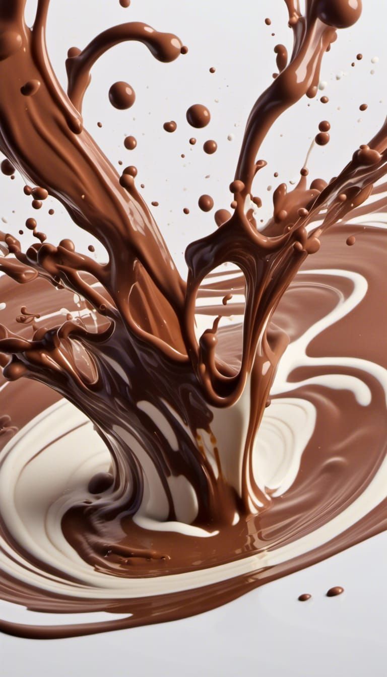 Dynamic Chocolate Splash Illustration in Pop Art Style