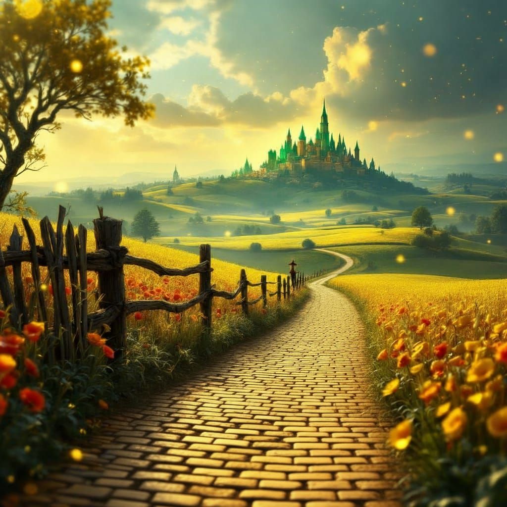 Magical Miniature Oz Landscape in Luminous Winter Light