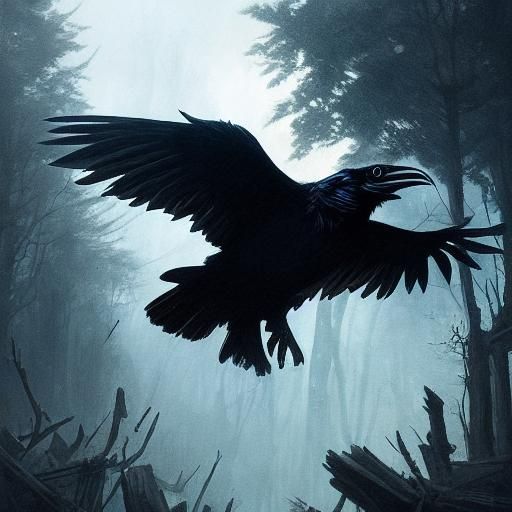 An open book coming to life with a raven #3