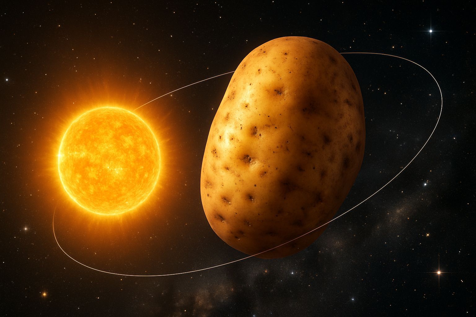 Giant Potato Orbits the Sun as Astronomical Photo