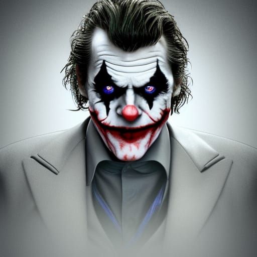 Hyperrealistic Joker Portrait in Cinema Lights