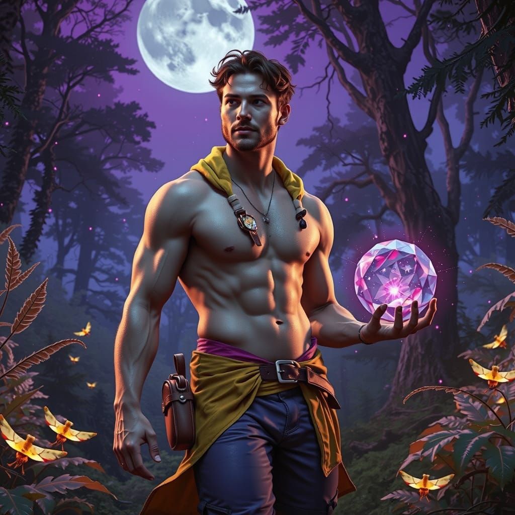 Enchanted Forest Scout with Ruby, Dramatic Lighting