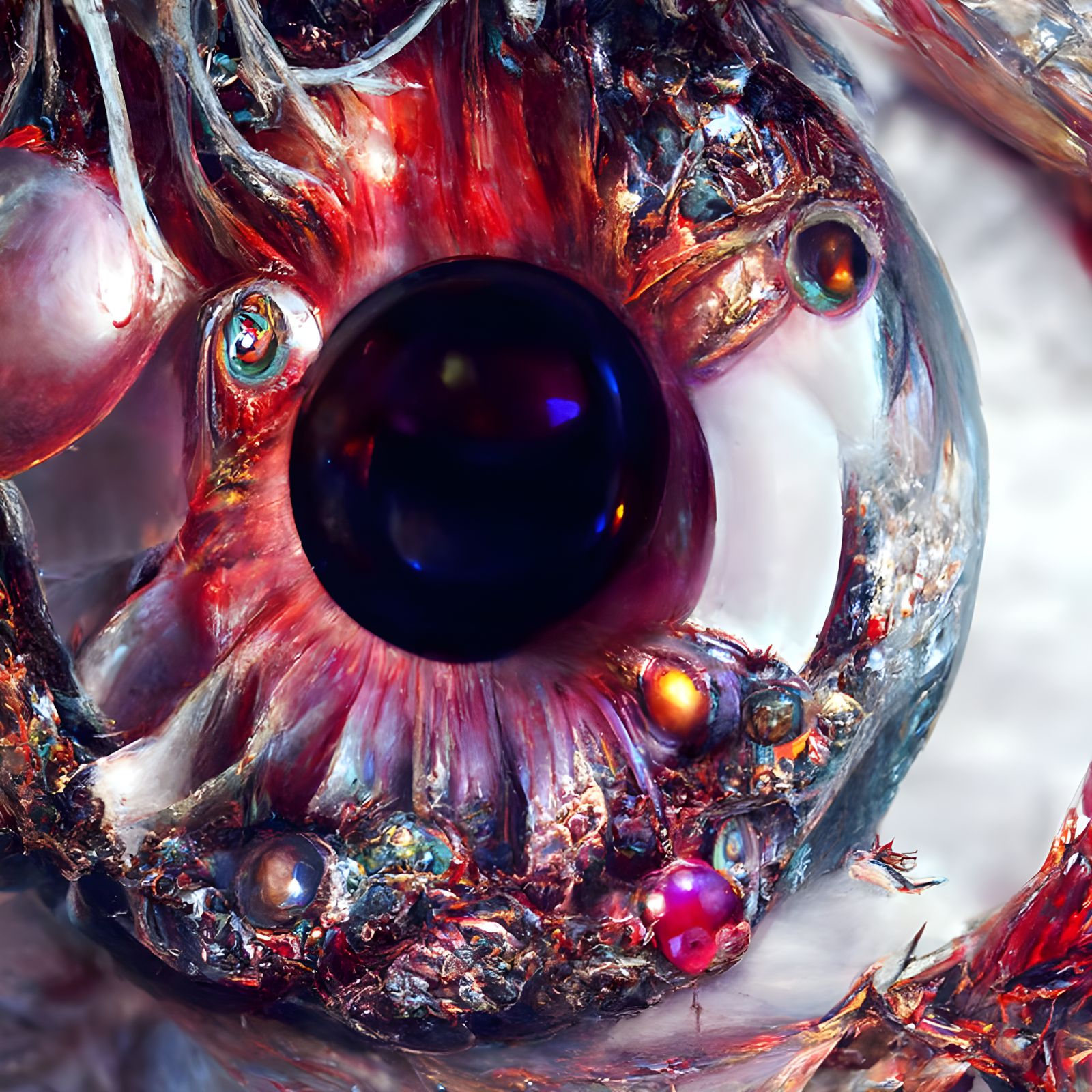 Bejeweled Eyeball Close-Up: Photorealistic Masterpiece